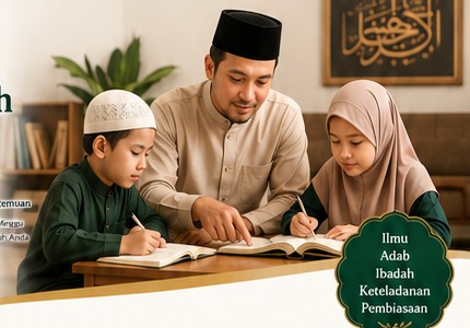 Guru mendampingi anak belajar Al-Qur’an di rumah